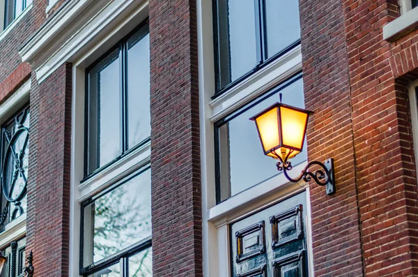 Архітектурні Деталі Типові Вуличні Ліхтарі Амстердамі Нідерланди — стокове фото