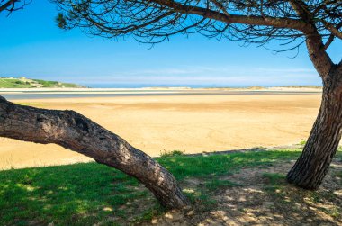 Kuzey İspanya, Cantabria 'daki Mogro köyündeki Uil plajı manzarası