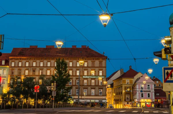 Graz Autriche Août 2013 Paysage Urbain Nocturne Graz Autriche — Photo