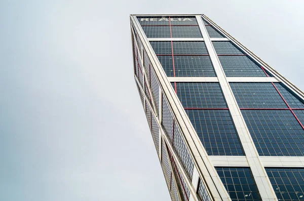 Madrid Spain September 2021 One Inclined Buildings Gate Europe Towers — Stock Photo, Image