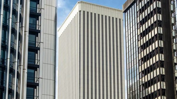 马德里 2021年9月13日 西班牙马德里Azca金融区摩天大楼欧罗巴塔和毕加索塔的细节 — 图库照片