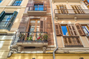 İspanya 'nın güneyindeki Malaga, Endülüs' ün eski kasabasında mimarlık.