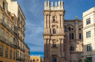 İspanya 'nın güneyindeki Malaga, Endülüs' ün eski kasabasında mimarlık.