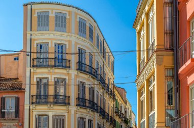 İspanya 'nın güneyindeki Malaga, Endülüs' ün eski kasabasında mimarlık.