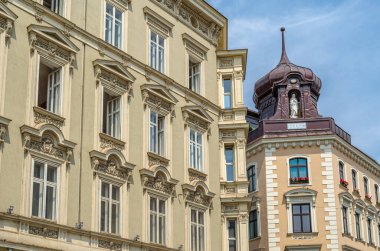 Linz, Yukarı Avusturya, Avusturya 'nın eski bir kasabasında mimarlık