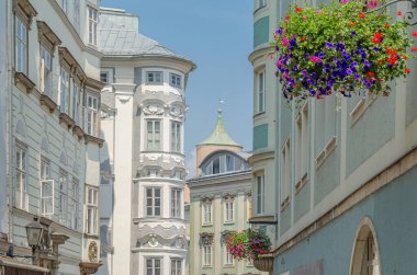 Linz, Yukarı Avusturya, Avusturya 'nın eski bir kasabasında mimarlık