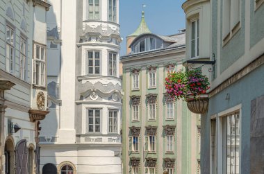 Linz, Yukarı Avusturya, Avusturya 'nın eski bir kasabasında mimarlık