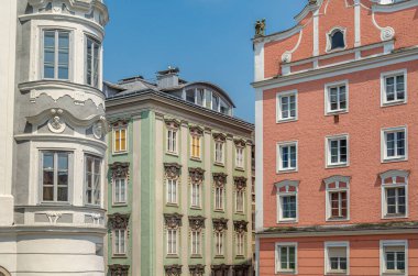 Linz, Yukarı Avusturya, Avusturya 'nın eski bir kasabasında mimarlık