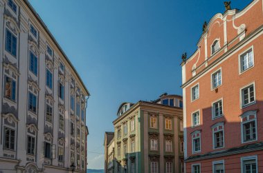 Linz, Yukarı Avusturya, Avusturya 'nın eski bir kasabasında mimarlık