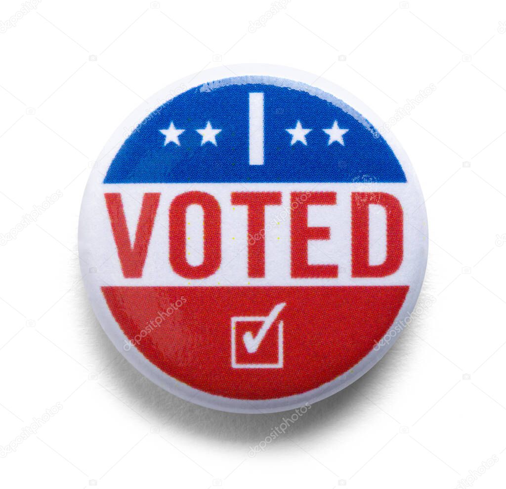 I Voted Button Pin USA Cut Out.