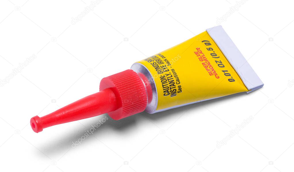 Yellow Tube of Super Glue Cut Out