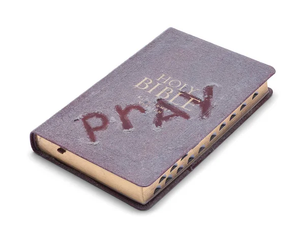 Пыльная Библия Надписью Ней — стоковое фото