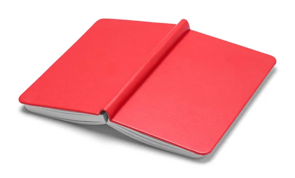 Red Sketch Book Opened Face Cut Out — Stock Photo, Image