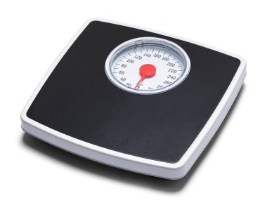 Square Bathroom Scale with Red Dial Cut Out. clipart