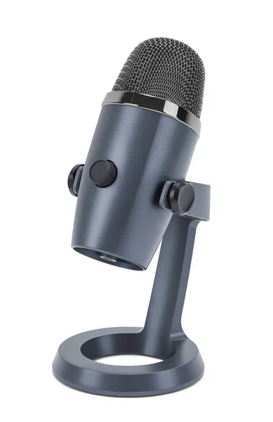 Tilted Stand Desk Microphone Cut Out — Stock Photo, Image