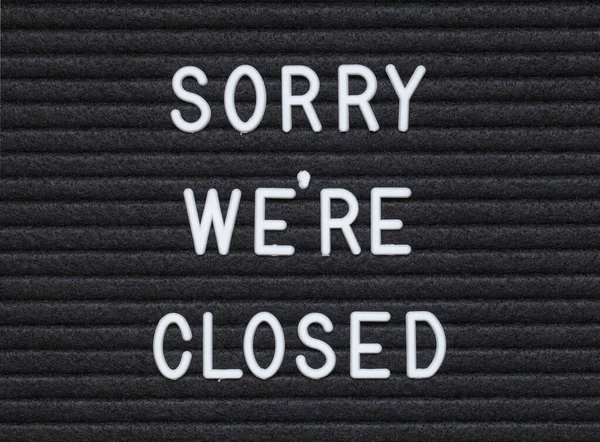 Sorry Closed Felt Letter Board Sign — Stock Photo, Image