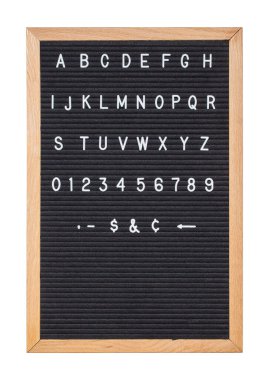 Alphabet Letter Board Cut Out on White Background. clipart