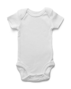 Infant Baby Onesie Outfit Cut Out On White. clipart