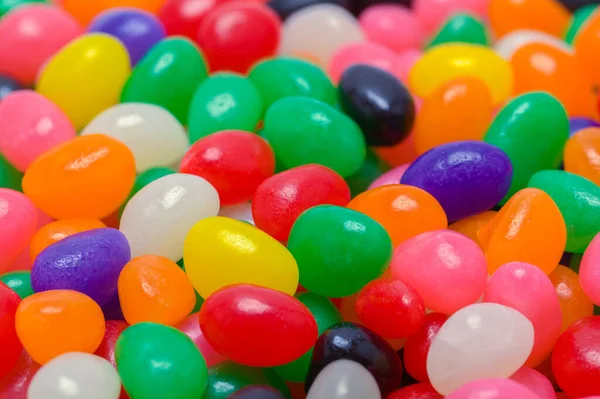 Pilha Textura Fundo Colorido Jelly Bean Candy — Fotografia de Stock