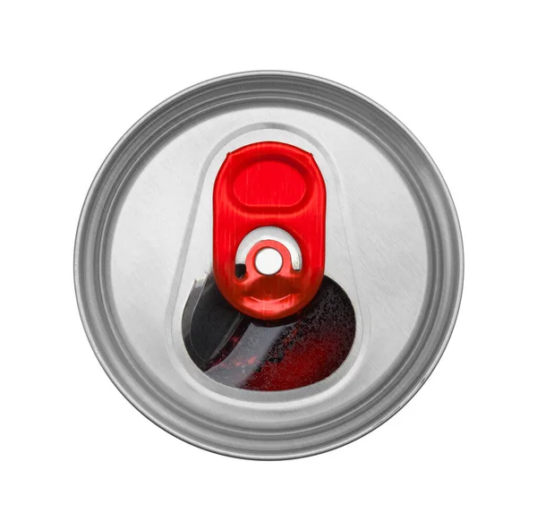 オープンソーダ缶トップは白でカット — ストック写真