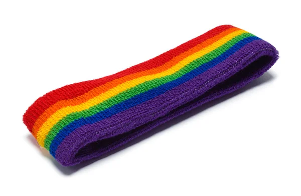 Exercise Rainbow Sweatband Cut Out White — Stock Photo, Image