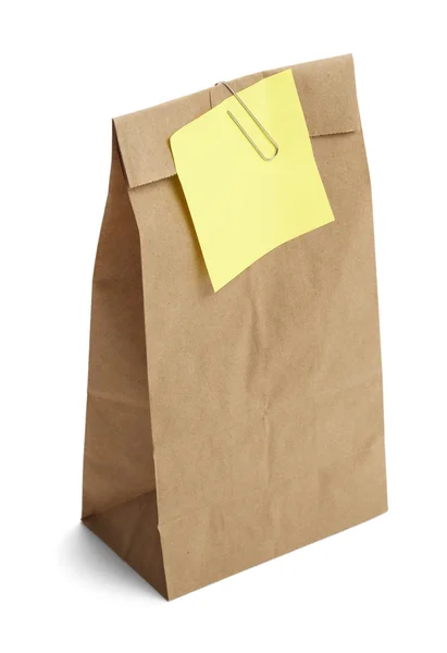 Lunchpaket gelbe Note — Stockfoto