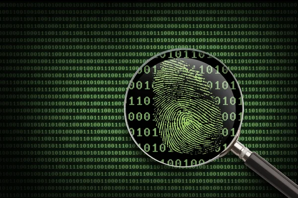 Magnifying Glass Online Fingerprint — Stock Photo, Image