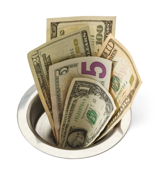 Money Down Drain — Stock Photo, Image