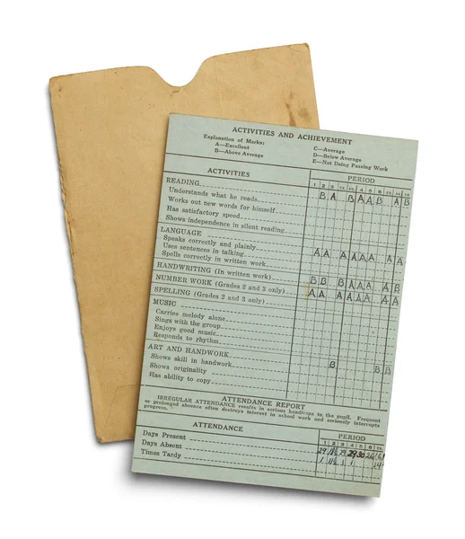 Old Report Card — Stock Photo, Image