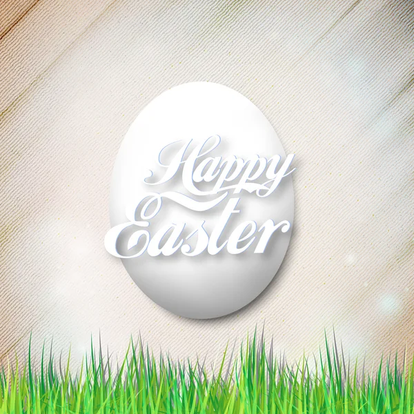 Feliz cartão de Páscoa com ovo. Fundo de vetor de mola brilhante — Vetor de Stock