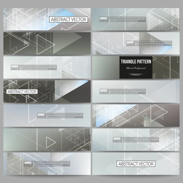 Set of modern vector banners. Abstract blurred background with triangles, lines and dots. — 스톡 벡터