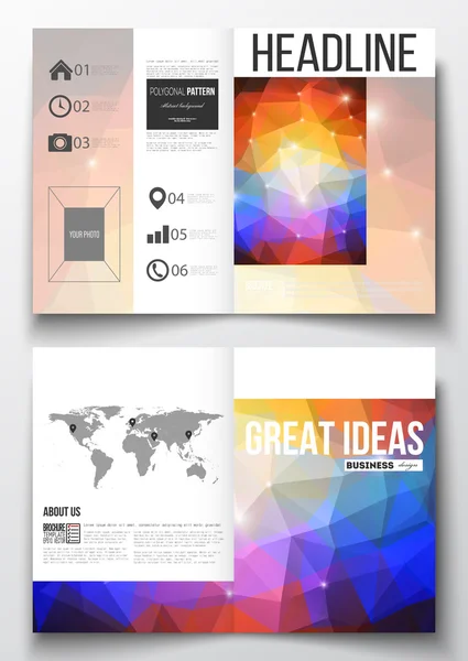 设置业务模板，宣传册，杂志，传单，小册子或年度报告。抽象多彩的多边形背景下，现代的时尚三角矢量纹理 — 图库矢量图片