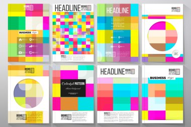 Broşür, el ilanı ya da broşür şablonları kümesi. Renkli iş arka plan, modern şık vektör doku
