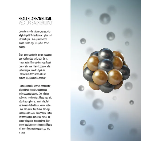 Celda científica médica. Diseño gráfico abstracto de la estructura molecular, fondo vectorial para folleto, folleto o pancarta — Vector de stock
