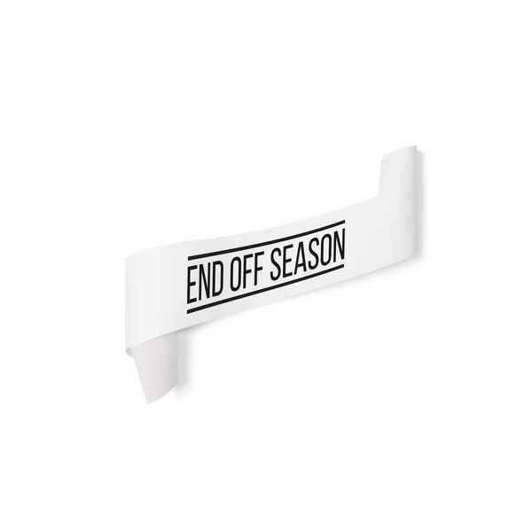 Fim da temporada, sinal de venda, banner de papel, fita vetorial com sombra isolada no branco — Vetor de Stock