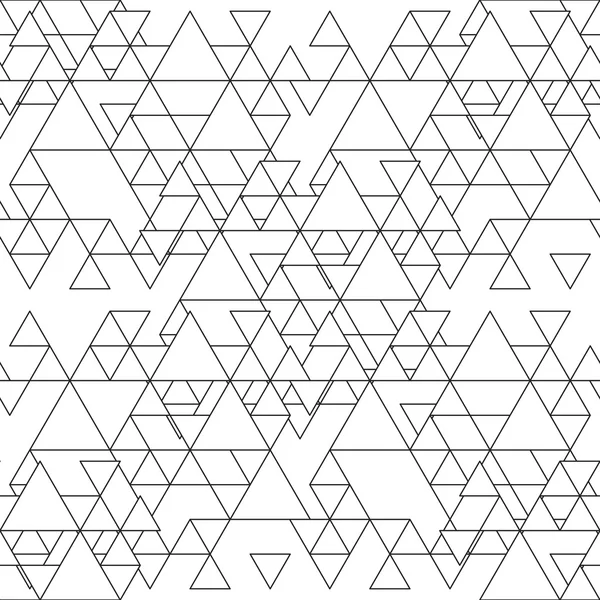 Trójkątny wzór wektorowy bez szwu. Streszczenie Czarne trójkąty na białym tle — Wektor stockowy