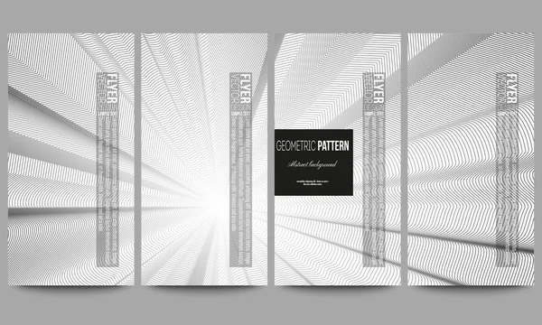 Satz moderner Vektorflyer. abstrakte Linien Hintergrund, einfache abstrakte monochrome Textur — Stockvektor