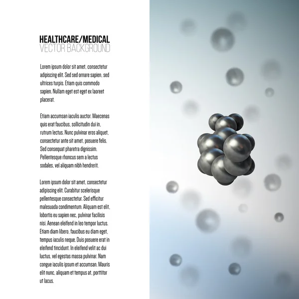 Celda científica médica. Diseño gráfico abstracto de la estructura molecular, fondo vectorial para folleto, folleto o pancarta — Vector de stock