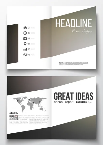 Set of business templates for brochure, magazine, flyer, booklet or annual report. Abstract blurred background, modern stylish dark vector texture — Stock Vector