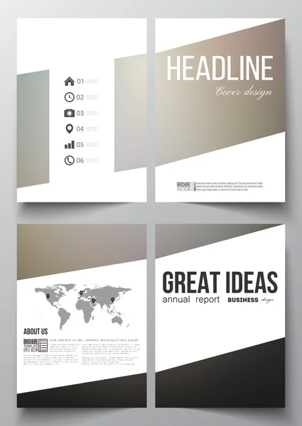 Set of business templates for brochure, magazine, flyer, booklet or annual report. Abstract blurred background, modern stylish dark vector texture — Stock Vector