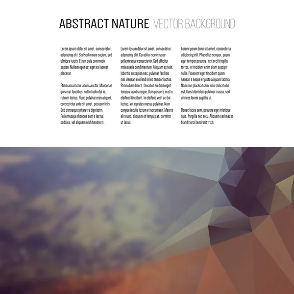 Business template for brochure, magazine, flyer, booklet or annual report. Abstract colorful polygonal backdrop, blurred background, mountain landscape, modern stylish triangle vector texture — Stock Vector