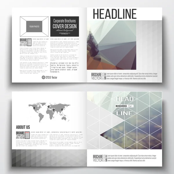 Série de modèles de rapport annuel pour la brochure, le magazine, le dépliant ou le livret. Fond polygonal coloré abstrait, texture vectorielle triangle élégant moderne — Image vectorielle