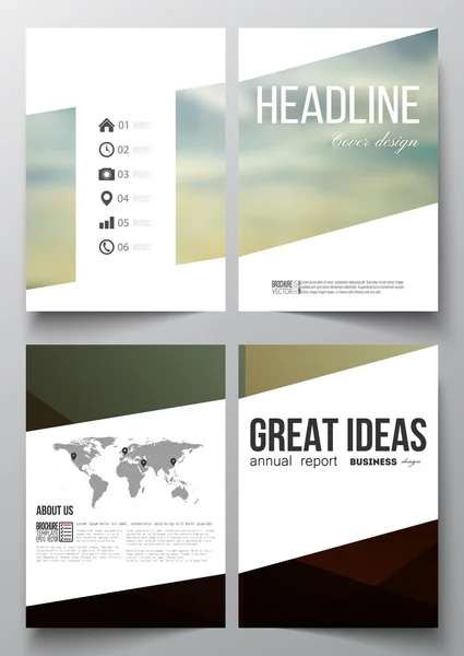 Set of business templates for brochure, magazine, flyer, booklet or annual report. Colorful polygonal backdrop, blurred background, natural landscape, modern stylish triangle vector texture — Διανυσματικό Αρχείο
