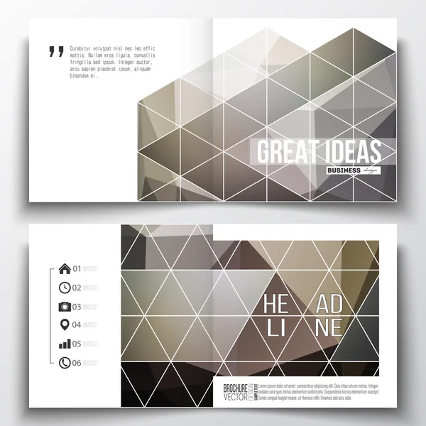 Sæt af firkantet design brochure skabelon. Abstrakt sløret baggrund, moderne stilfuld mørk vektor tekstur – Stock-vektor