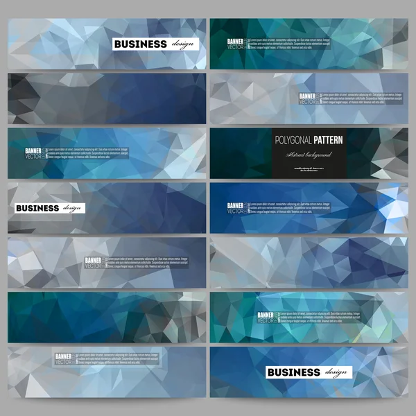 Et sæt bannere. Abstrakt blå polygonal baggrund, farverig baggrund, moderne stilfuld vektor tekstur . – Stock-vektor