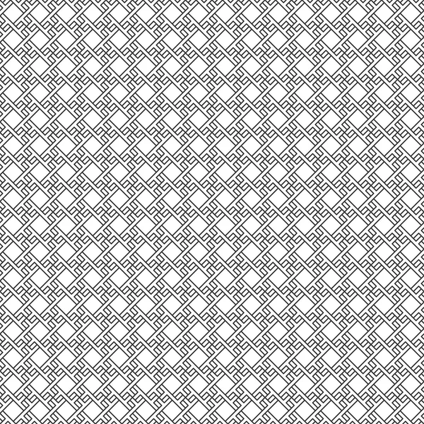 Modèle sans couture avec des formes carrées géométriques se chevauchant formant ornement abstrait. Texture noire élégante vectorielle — Image vectorielle