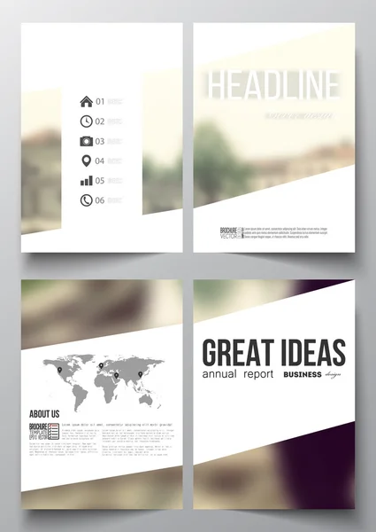 Set of business templates for brochure, magazine, flyer, booklet or annual report. Blurred image. Modern triangular vector texture — Stock Vector