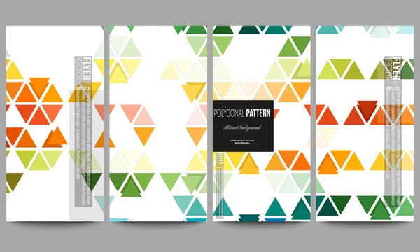 Flyer liegen aus. abstrakte bunte Business-Hintergrund, moderne stilvolle sechseckige und Dreieck-Vektor-Textur — Stockvektor