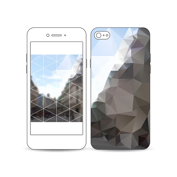 Mobile smartphone with an example of the screen and cover design ...