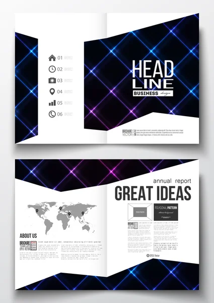 Set of business templates for brochure, magazine, flyer, booklet or annual report. Abstract polygonal background, modern stylish square vector texture — Stock Vector